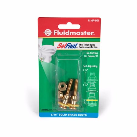 Fluidmaster Fluidmaster SetFast Toilet Bolts Set Brass 7110A-003-P5